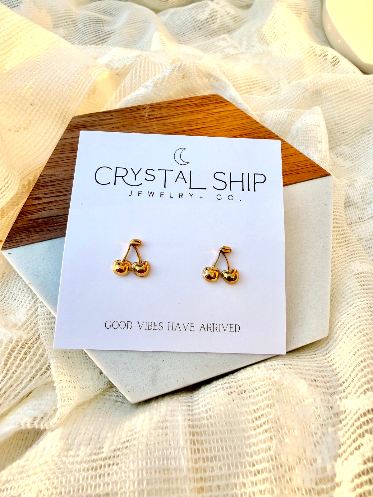 Cherry stud earrings