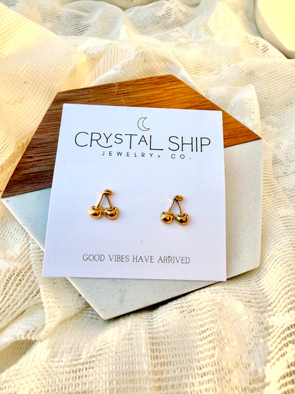 Cherry stud earrings