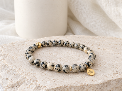 Dalmatian Jasper - faceted skinny gemstone collection.