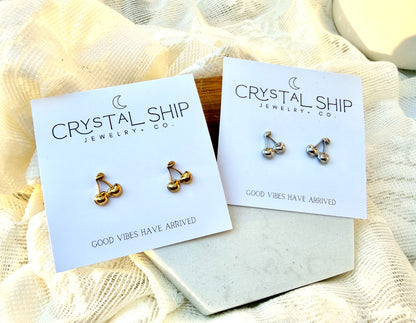 Cherry stud earrings