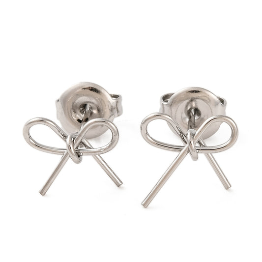 Dainty bow stud earrings
